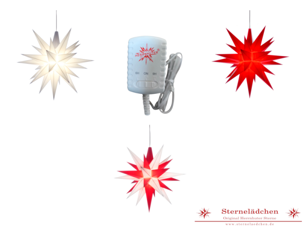 Sterne-Set A1e weiß/weiß-rot/rot